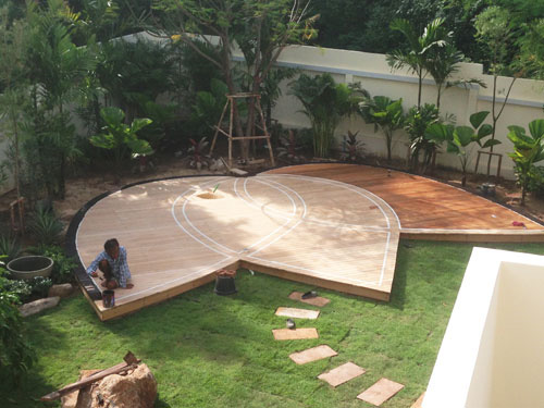 Large Hardwood Yoga Deck for Hua Hin home  - Thai Garden Design